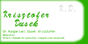 krisztofer dusek business card